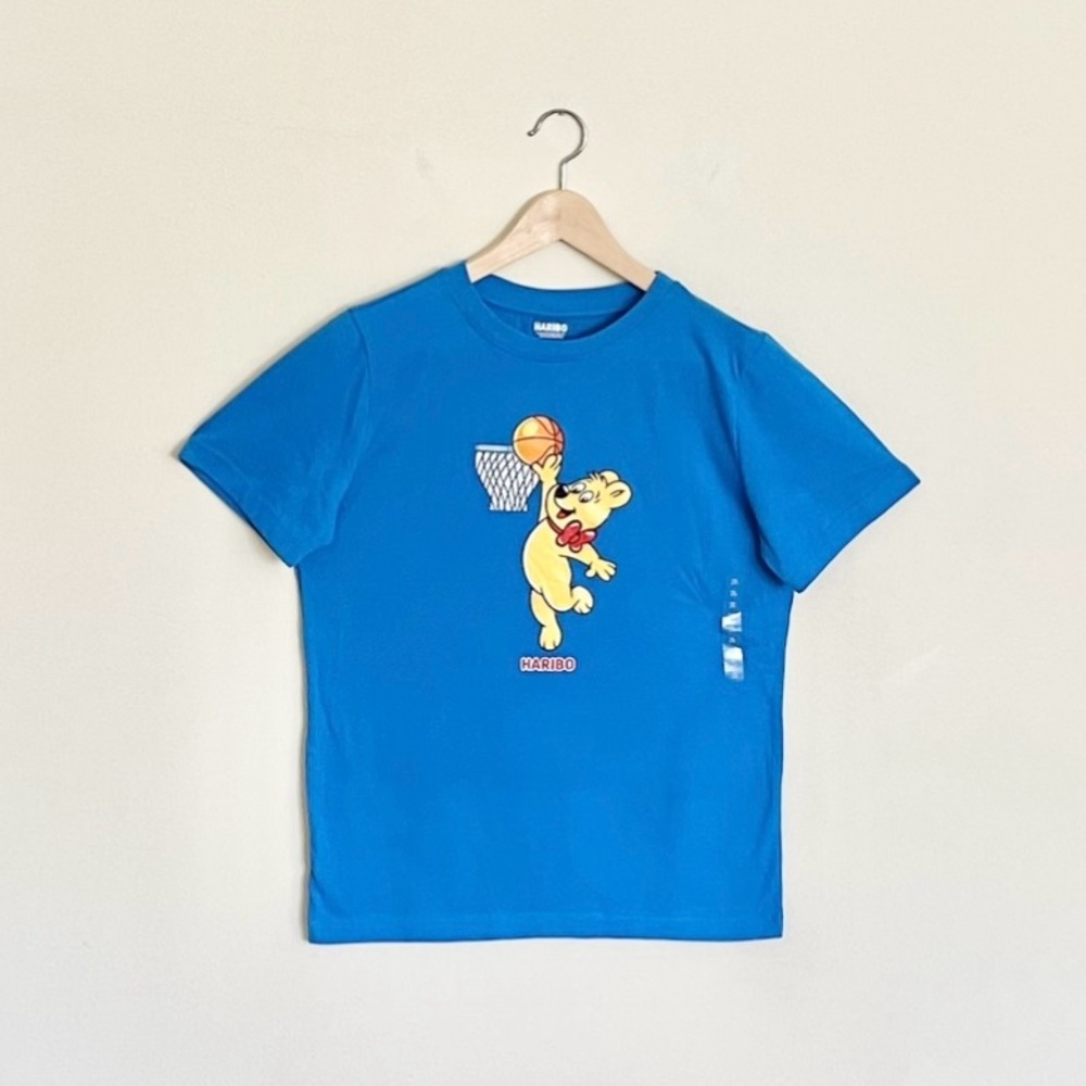 NEW HARIBO Gummy Bear Basketball Graphic Blue T Shirt Women’s XL